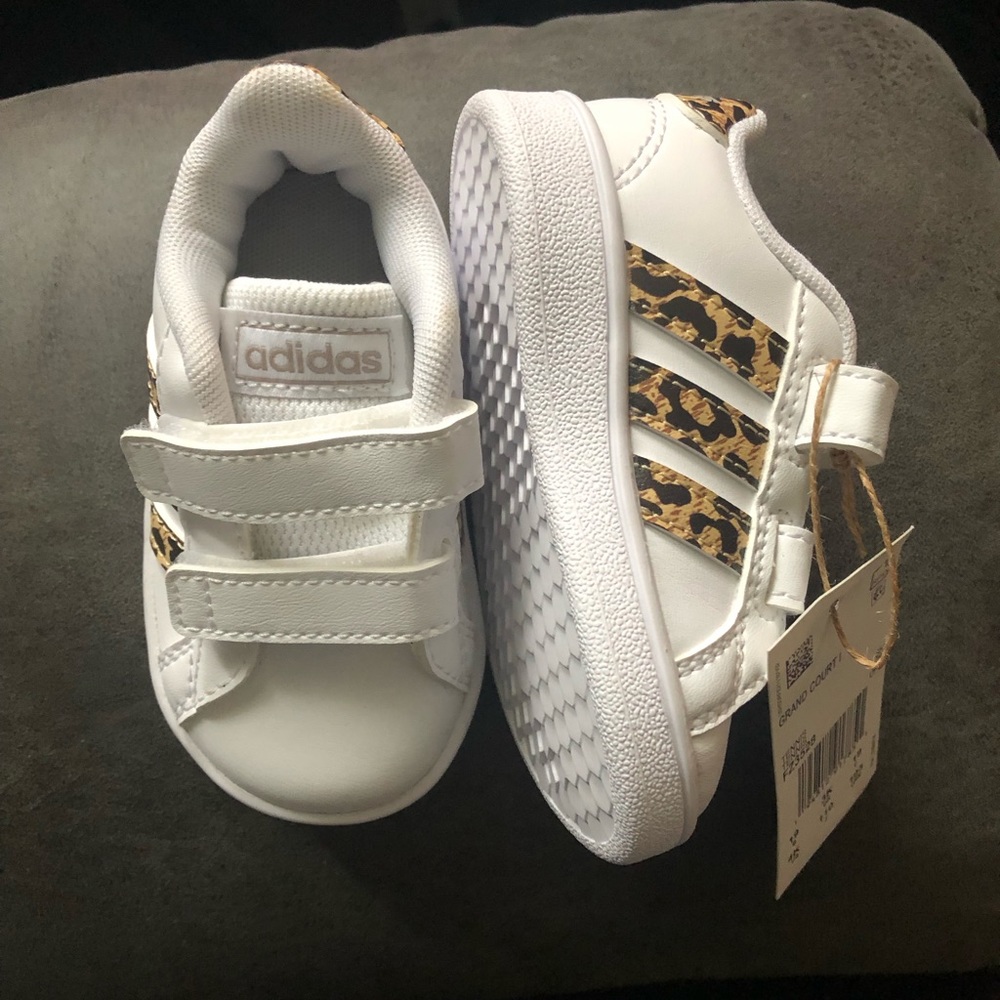 Adidas - leopard stripe, baby shoes.